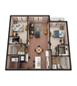 2 Bedroom, 2 Bath Large GB