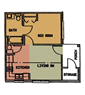Efficiency 1 Bed - 1 Bath